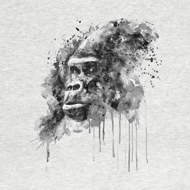 Powerful Gorilla Black and White by Marian Voicu